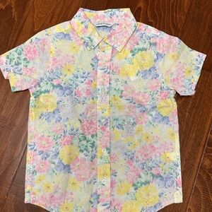 Janie and Jack Floral Button Down Shirt - Yellow, Pink, Blue